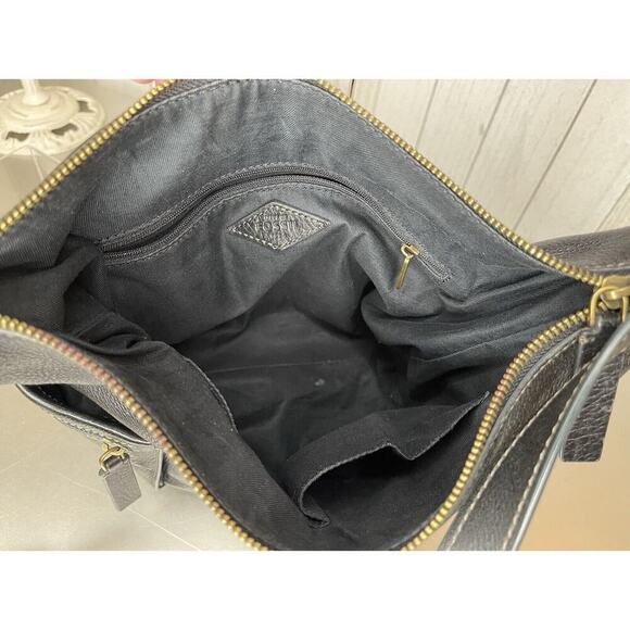 FOSSIL Emerson Black Leather Small Hobo Crossbody Bag Pebble Leather - Picture 3 of 8